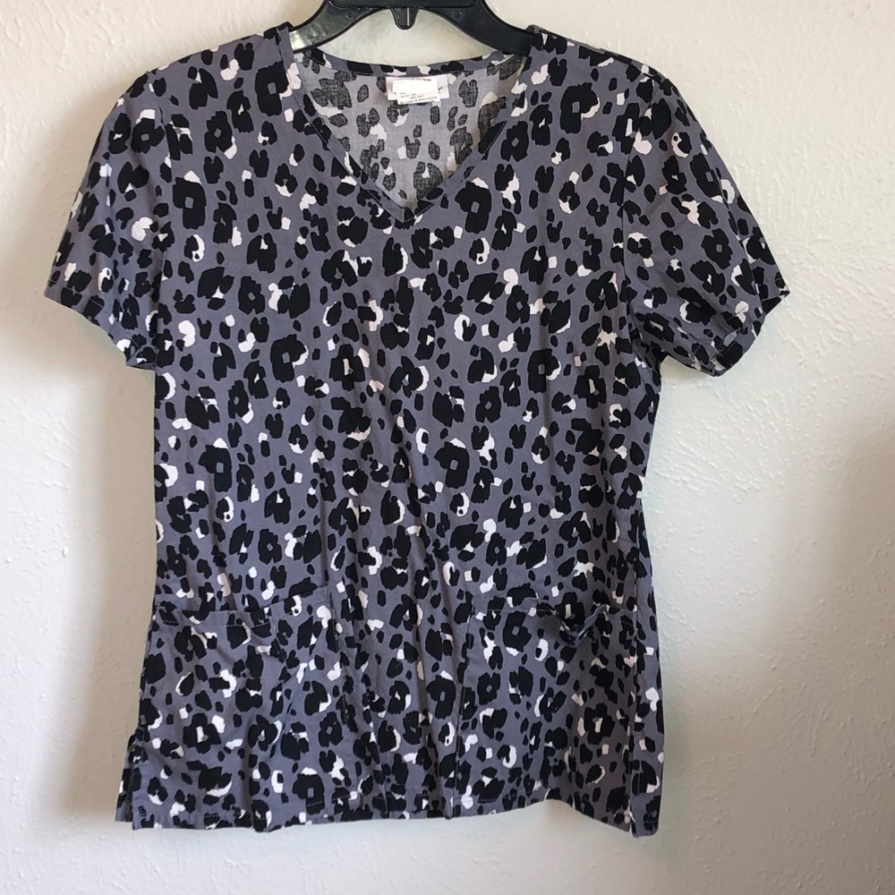 Cheetah Print Scrub Top